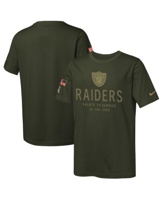 Nike - Big Boys and Girls Olive Las Vegas Raiders 2025 Salute to Service Sideline Dri-FIT T-Shirt