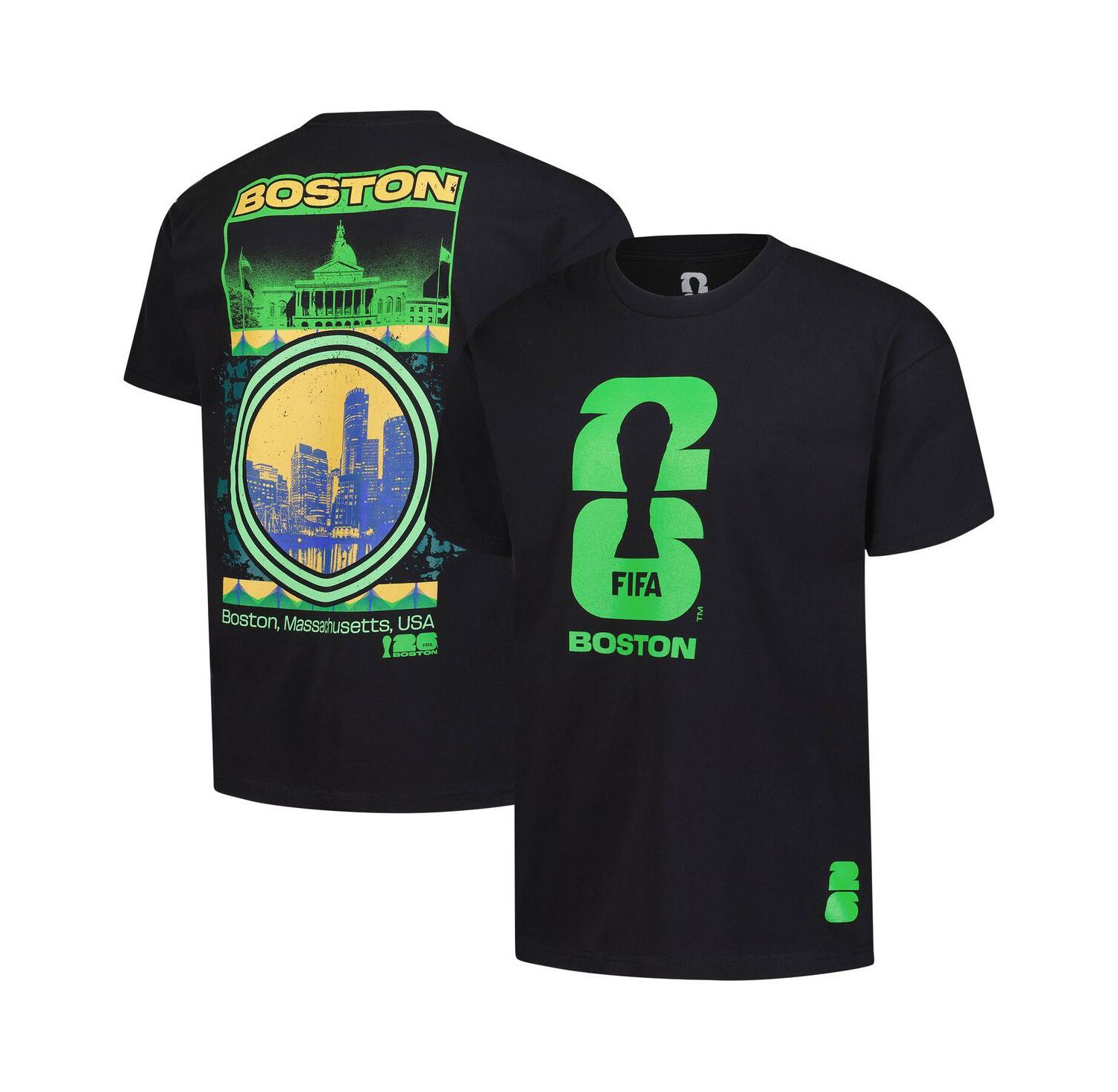 Men's Black 2026 FIFA World Cup Boston Host City Local Oversized T-Shirt