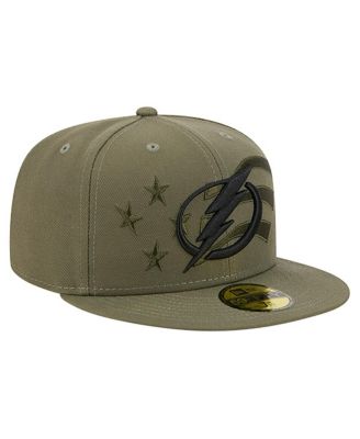 Men's Olive Tampa Bay Lightning Military Appreciation Flag 59FIFTY Fitted Hat