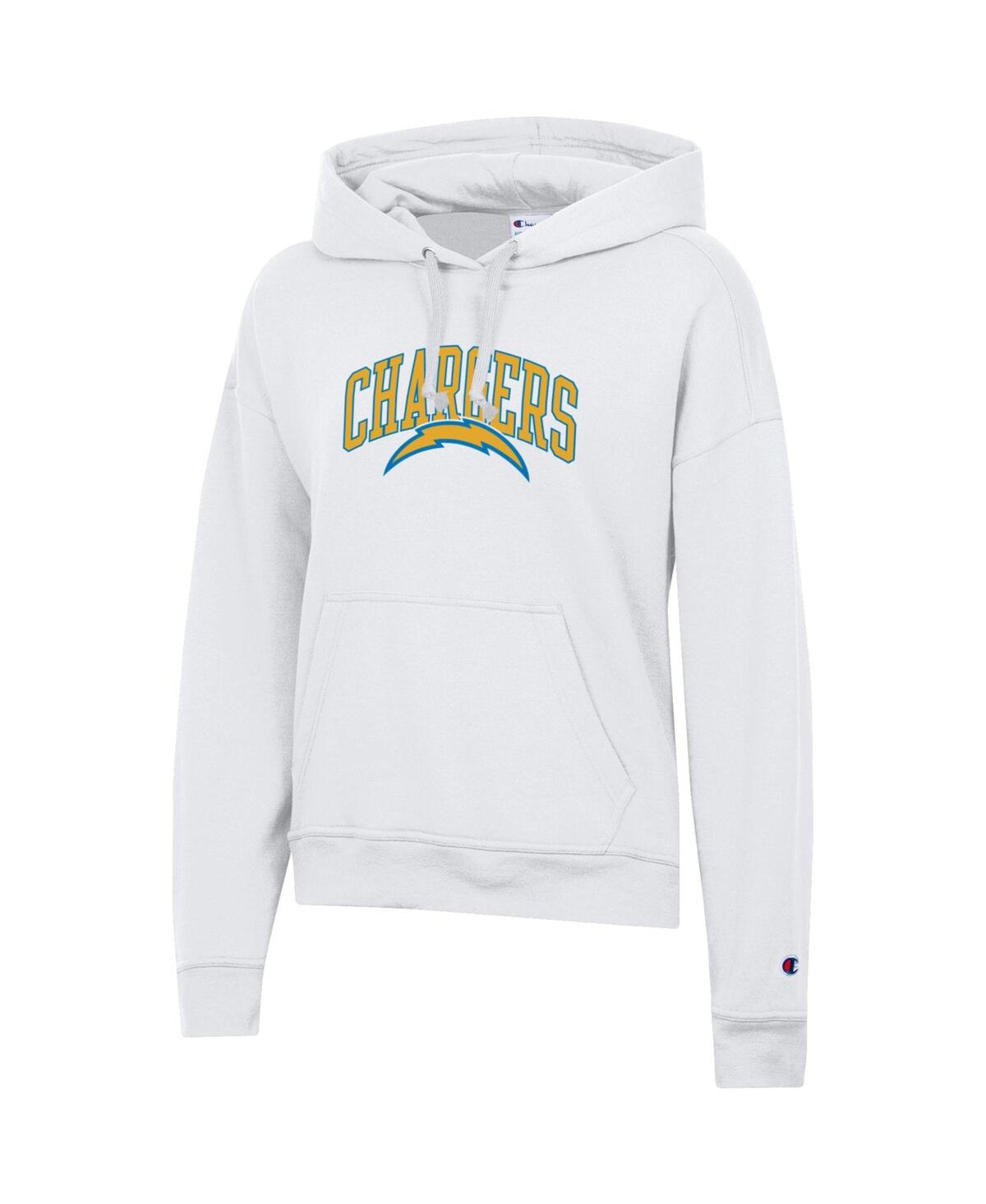 Champion Women's White Los Angeles Chargers Power Blend Hoodie In White