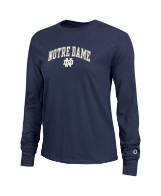 Women's Navy Notre Dame Fighting Irish Arch Over Logo Long Sleeve T-Shirt