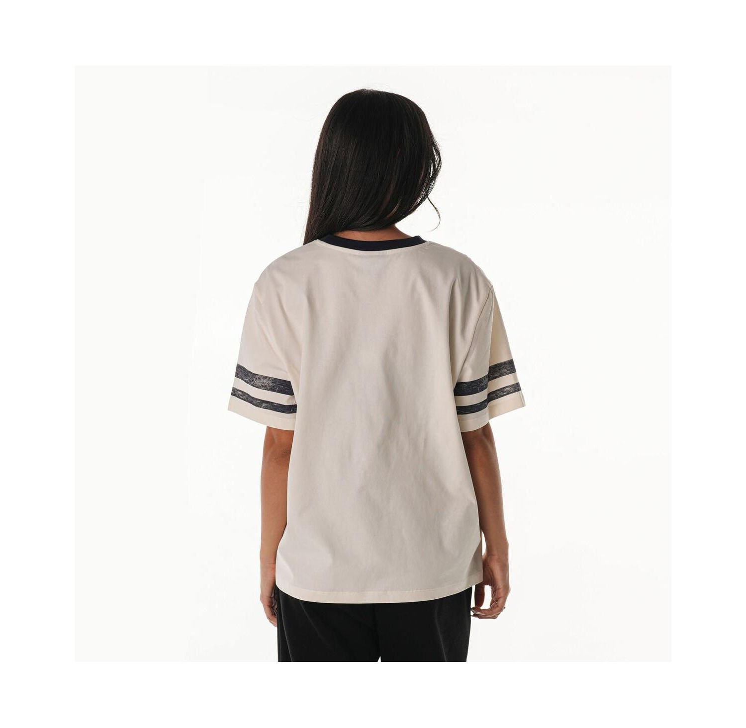 Women's Cream Dallas Cowboys Drop Shoulder Oversized Boyfriend T-Shirt