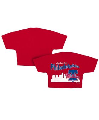 Fanatics - Women's Red Philadelphia Phillies Skyline Crop T-Shirt