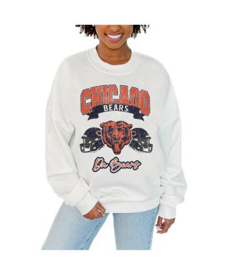 Gameday Couture - Women's White Chicago Bears Passing Time Pullover Sweatshirt