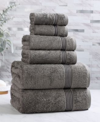 Solid Quick Drying Egyptian Cotton 6 Piece Bath Towel Set