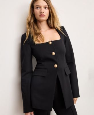 Good American - Women's Square Neck Long Sleeve Jacket, Regular and Plus