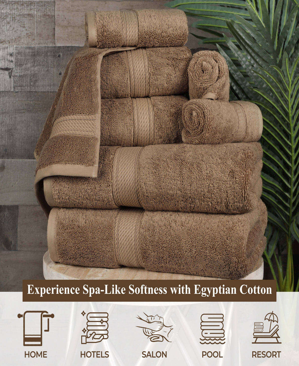 Superior 100% Egyptian Cotton 2-pc Bath Sheet Set In Brown
