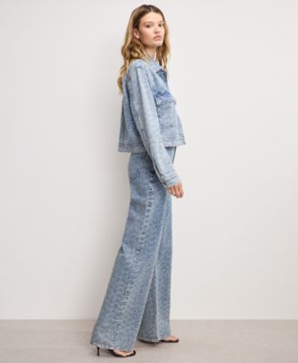 Women's Good Wide Leg Mid-Rise Denim Jeans, Regular and Plus Size