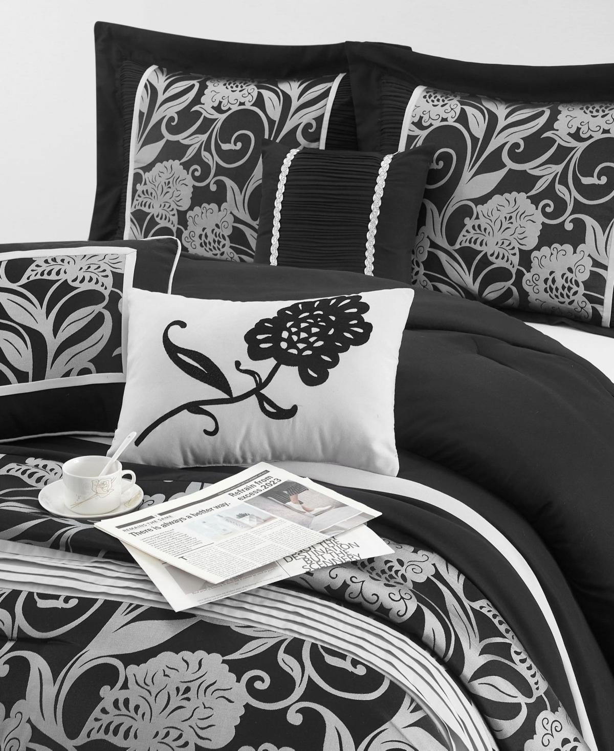 Stratford Park Mollybee 7-piece Comforter Set, Queen In Black