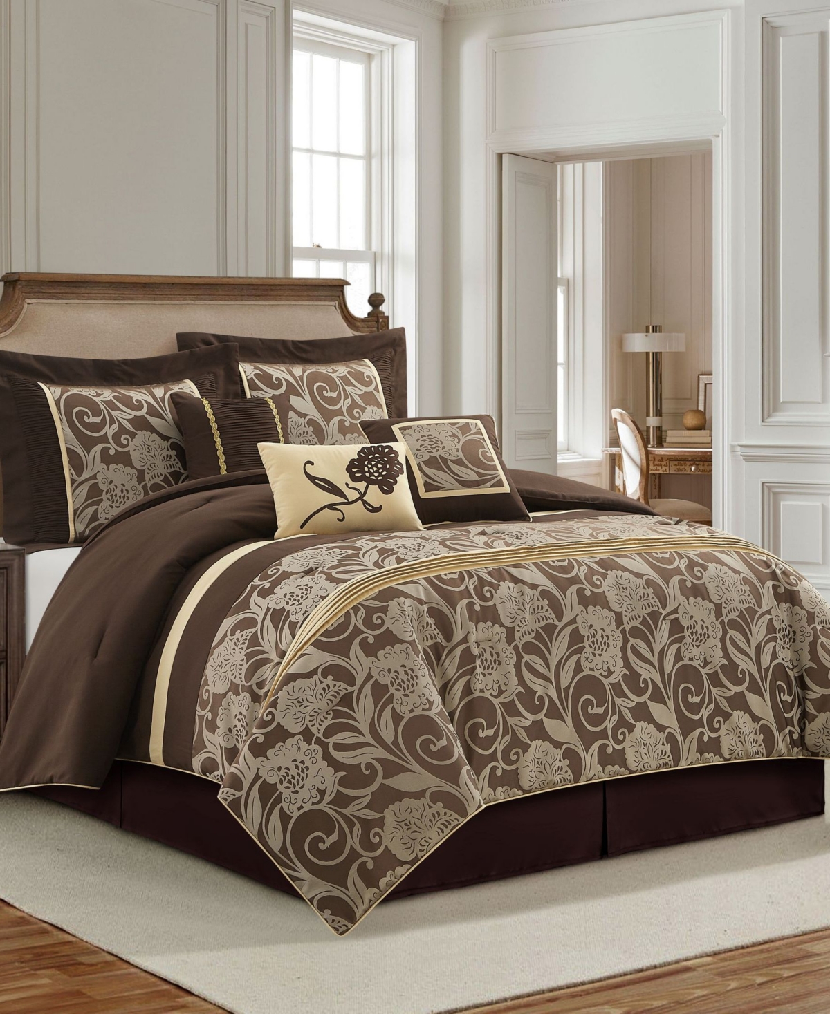 Stratford Park Mollybee 7-piece Comforter Set, Queen In Brown