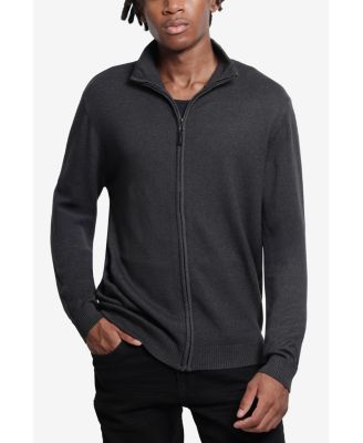 Men's Full Zip Mock Neck Sweater