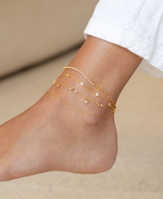 Crystal Wandering Gold Plated Stars Anklet