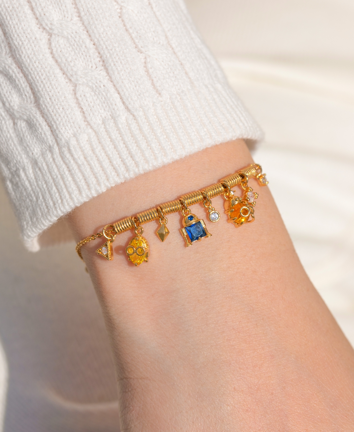 Girls Crew Star Wars Multi-Color Crystal Droids Charm Bracelet
