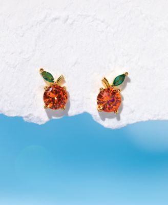 Crystal Gold Plated Orange Juice Studs