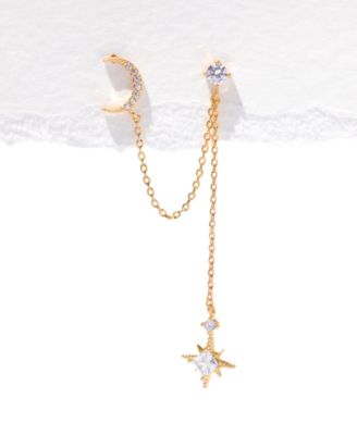 Crystal Stardust Gold Plated Double Earring