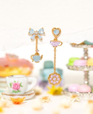 Crystal Gold Plated Disney Alice in Wonderland Dangle Earrings