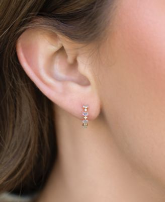 Crystal Gold Plated Iridescent Galaxy Hoop Earrings