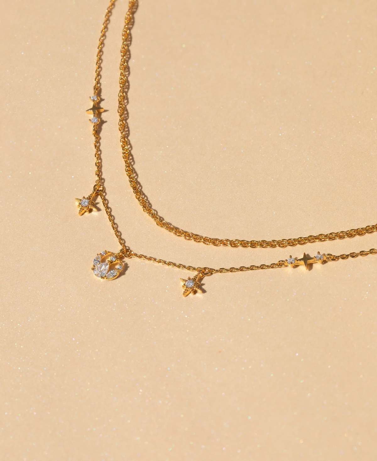 Girls Crew Crystal Star Wars Rebel Alliance Double Strand Necklace In Gold