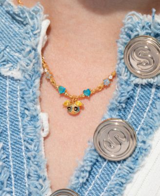 Crystal The Powerpuff Girls Gold Plated Bubbles Necklace