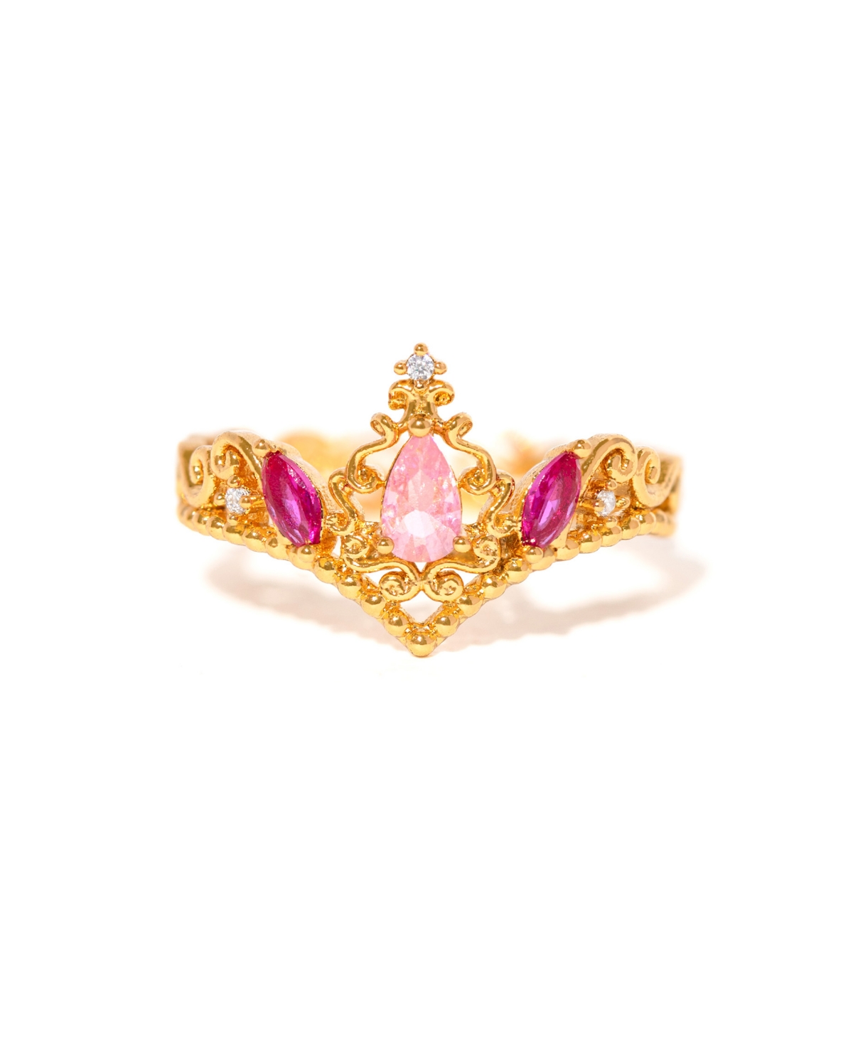 Girls Crew Disney Princess Sleeping Beauty Aurora Crystal Gold Plated Rings