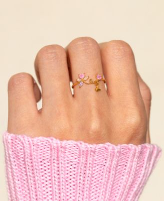 Gold Plated Lovebug Crystal Rings