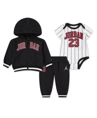 Jordan - Baby Boys 3-Piece Jersey Full-Zip Hoodie, Bodysuit and Pants Set