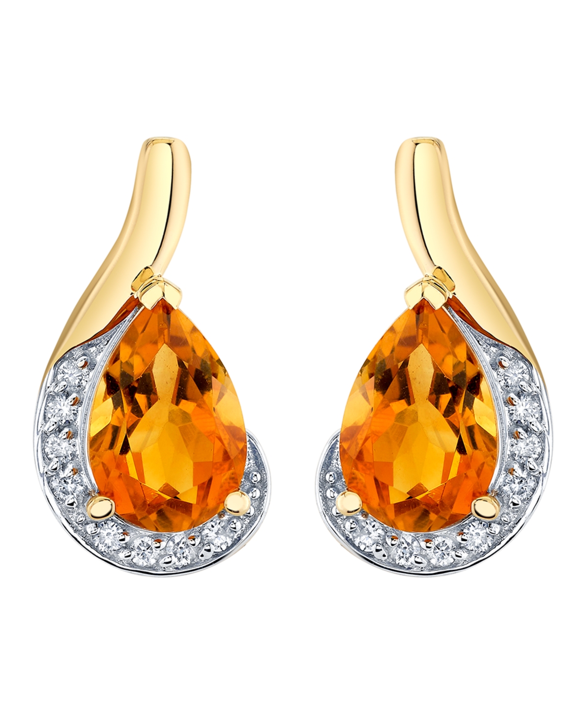Macy's Citrine Drop Earrings (2-5/8 Ct. T.w.) In 10k Yellow Gold In Gold