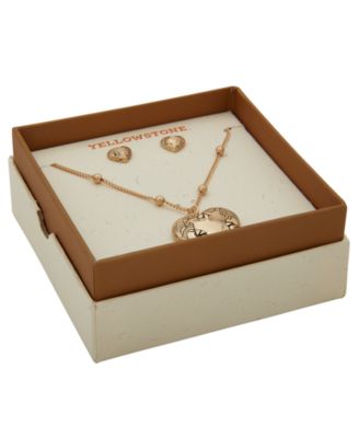 2-Pc. Heart Pendant Necklace and Stud Earrings Gift Set