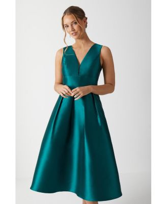 Women's Twill Midi Bridesmaid Dress