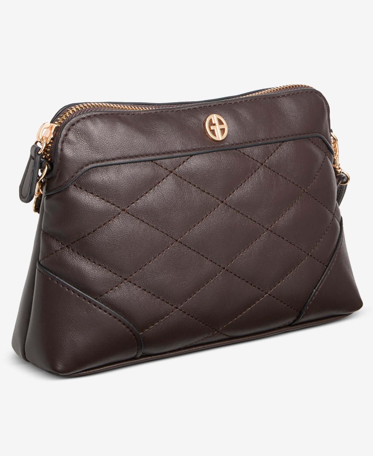 Giani Bernini Small Quilted Crossbody Wristlet, Macy's Exclusive In Brown