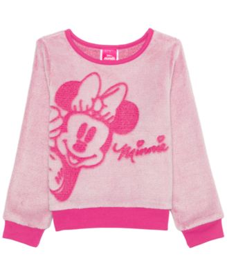 Disney - Girls 2T-6X Minnie Mouse Printed Long-Sleeve Sweater