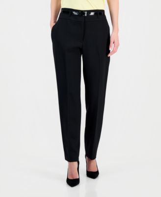Women's Julia High-Rise Slim-Fit Belted Stretch Crepe Pants, Regular & Petite