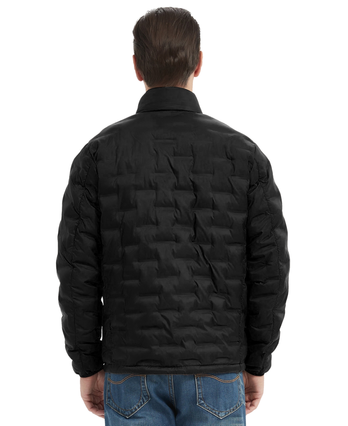 Hawke & Co. Men's Stand Collar Lightweight Warm Cube Jacket