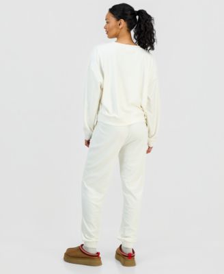 Grayson Threads, The Label Grayson Threads The Label Juniors Snoopy Velour Sweatshirt Joggers In White