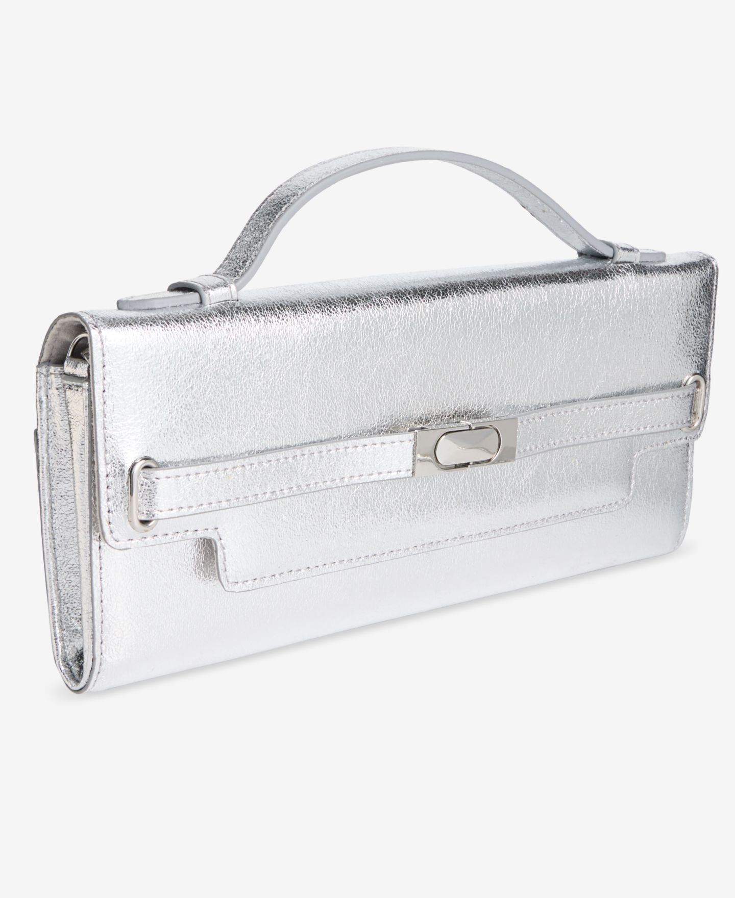 Женский клатч I.N.C. International Concepts Wyllah Metallic Clutch, цвет: Металлик серебряный — фото 2