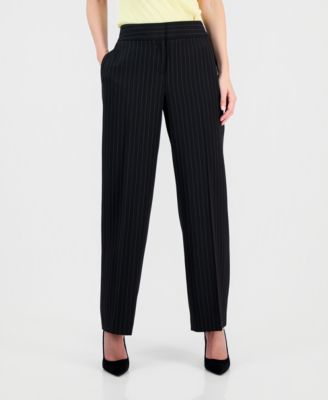 Women's Pinstripe High-Rise Wide Leg Pants, Regular & Petite