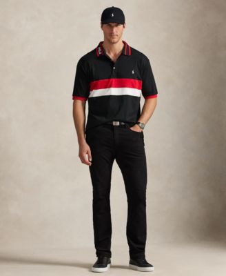 Men's Big & Tall Striped Soft Cotton Polo Shirt