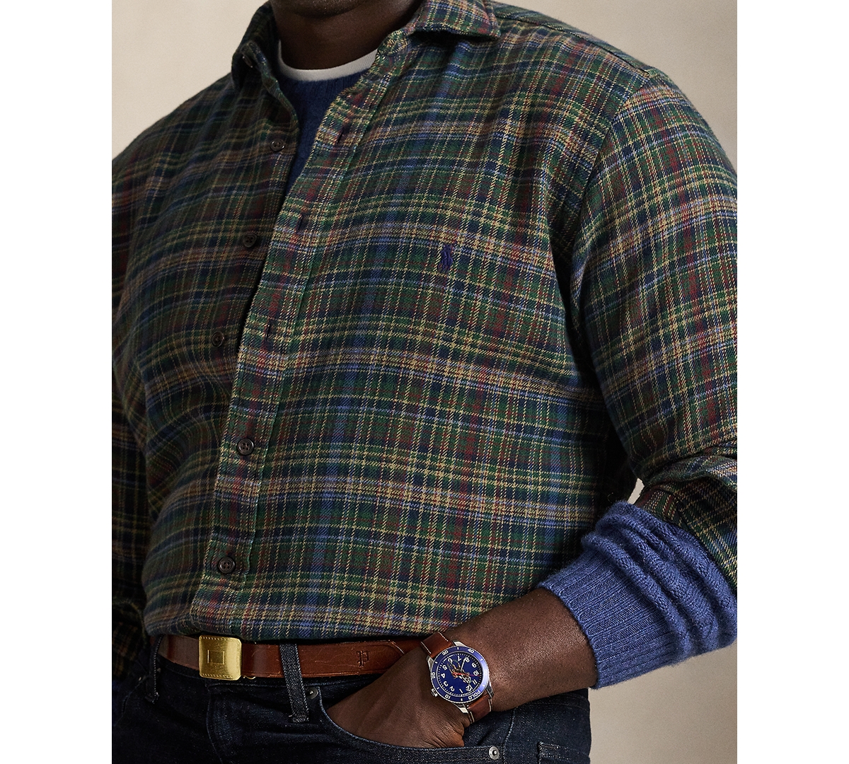 Polo Ralph Lauren Men's Big & Tall Plaid Brushed Flannel Shirt