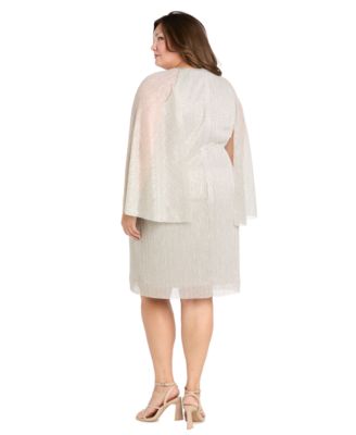Plus Size Metallic Crinkle Pleated Sheath Dress