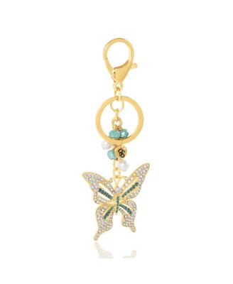 Pave Crystal Butterfly Keychain
