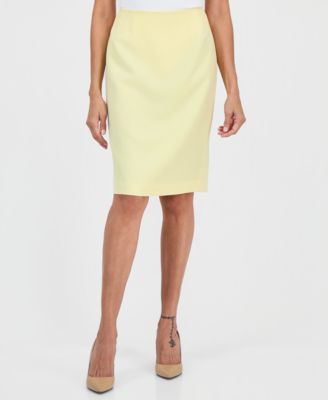 Women's Zip-Back Stretch Crepe Pencil Skirt 