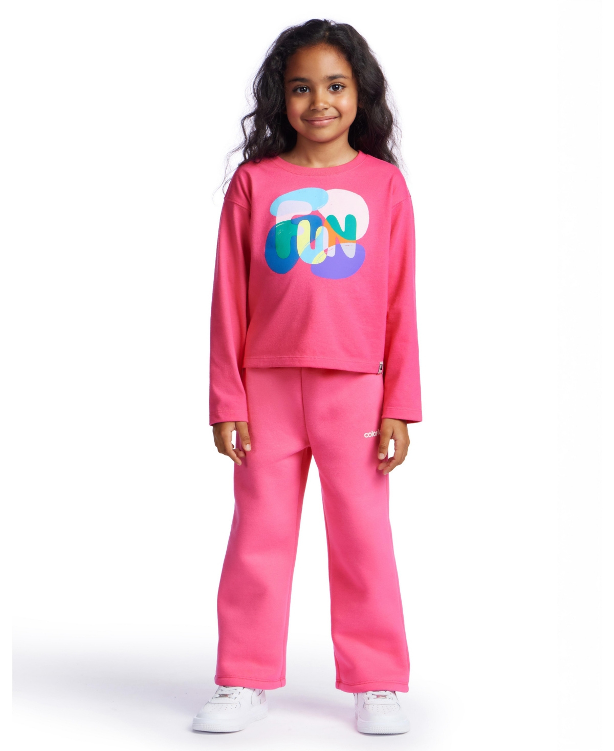 Color Lab Girls 3t-7 Printed Long Sleeves T-shirt In Pink