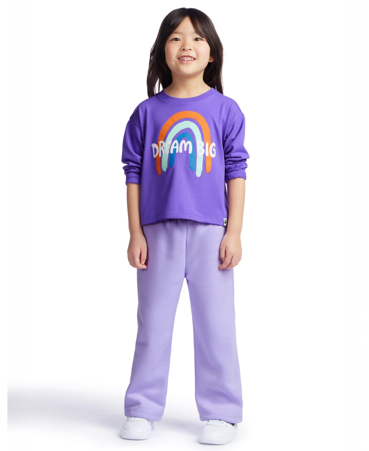 Color Lab Girls 3t-7 Printed Long Sleeves T-shirt In Purple