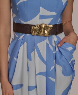 Women's Belted Sleeveless Midi Dress