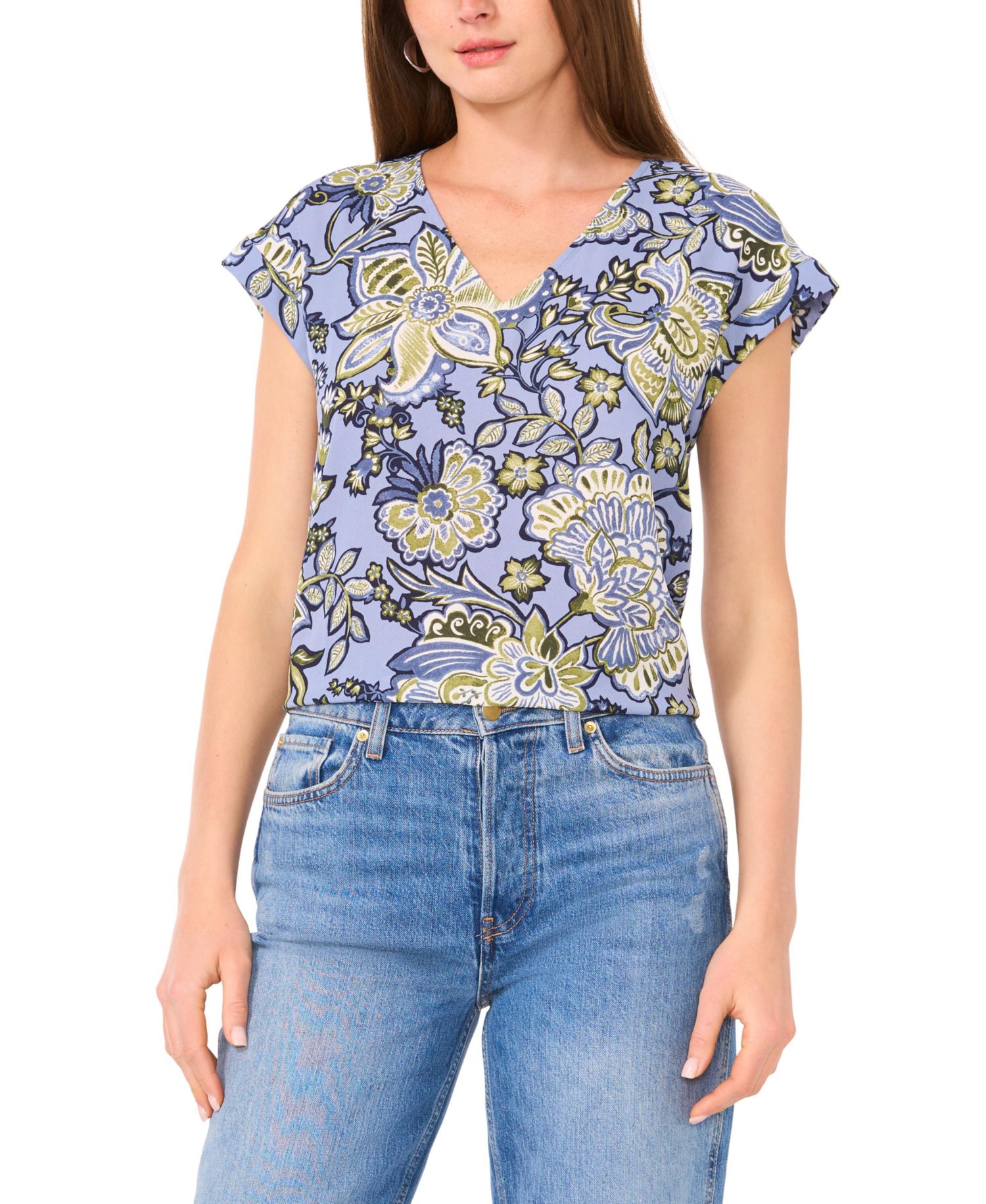Women's V-Neck Drop Shoulder Top