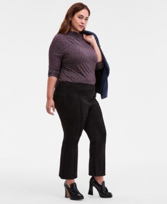 Plus Size Cropped Flare Pants