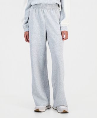 Juniors’ Printed High-Rise Side-Stripe Scuba Pants 