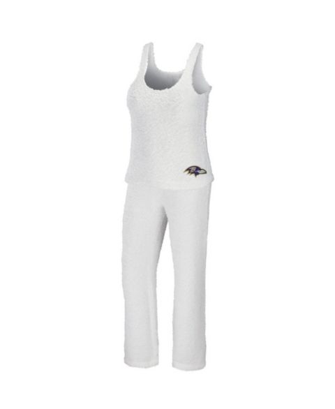Женский комплект WEAR by Erin Andrews Women's 2-Piece Cream Baltimore Ravens Plus Size Cozy Scoop Neck Tank Top and Pants Set