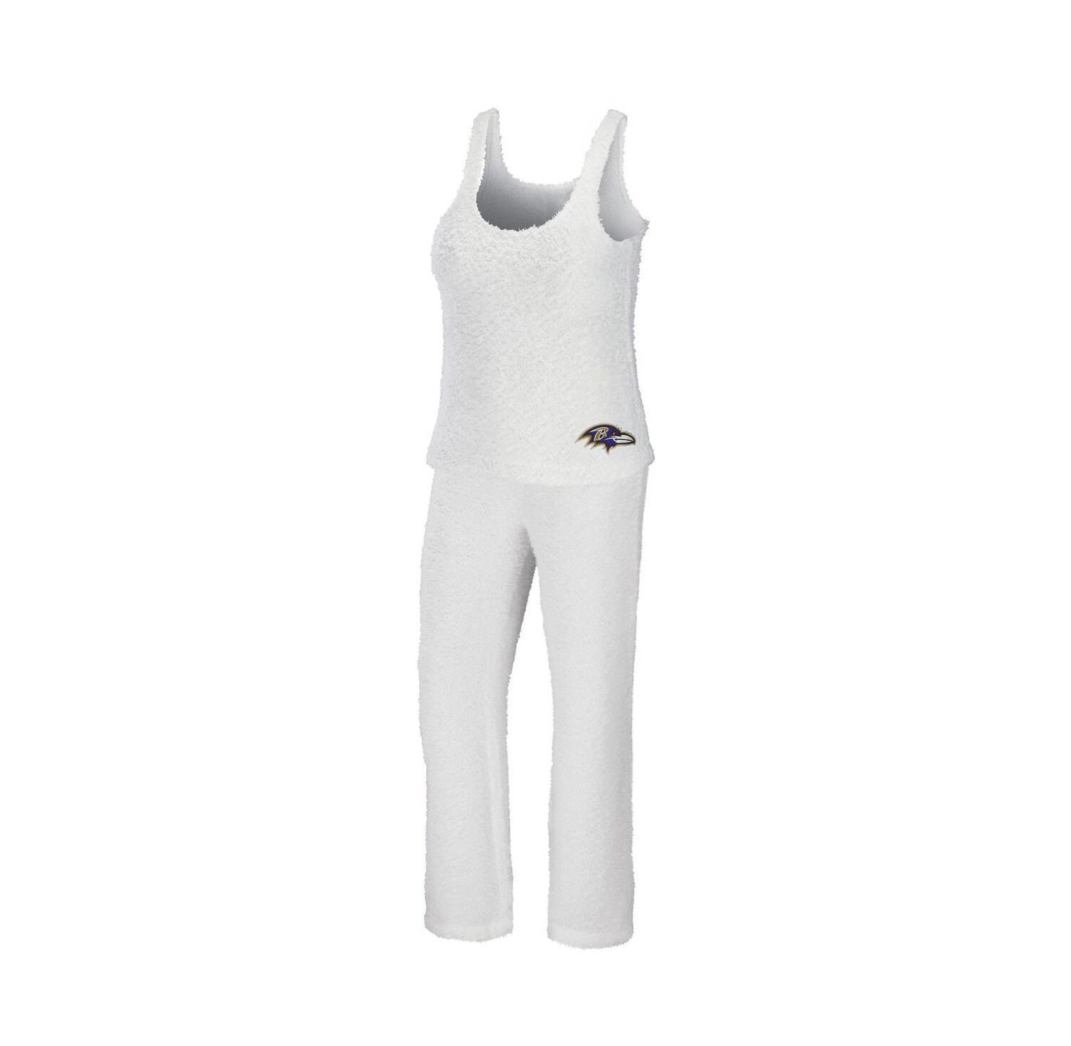 Women's 2-Piece Cream Baltimore Ravens Plus Size Cozy Scoop Neck Tank Top and Pants Set