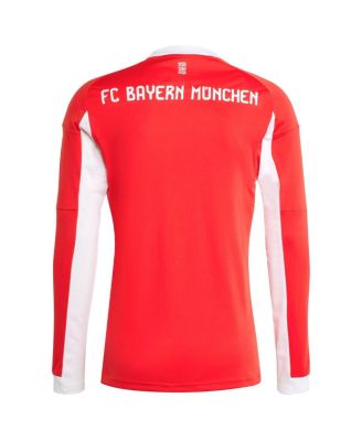 Men's Red Bayern Munich 2025/26 Home Replica Long Sleeve Jersey